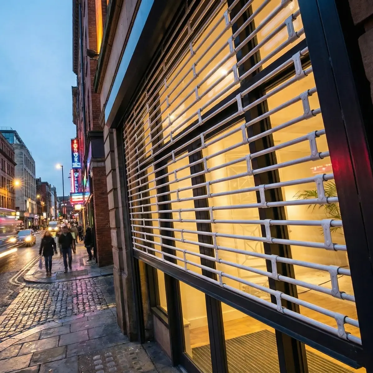 Installation grille métallique commerce quartier Argentine Beauvais